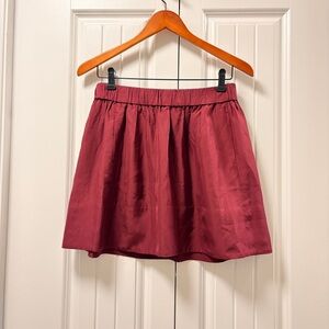 Wilfred Aritzia Silk Mini Skirt Burgundy – Size M